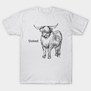 Stoked Cow Light Background T-Shirt